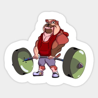 Bulldog bodybuilder Sticker